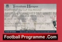 Tottenham Hotspur v Manchester United 1998 Treble Season LG Cup Ticket