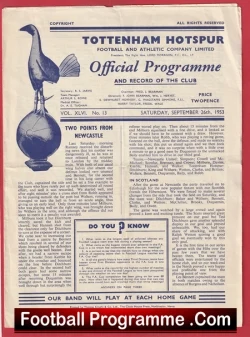 Tottenham Hotspur v Manchester United 1953 - Man Utd - football programme