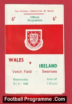 Wales v Northern Ireland 1964 - George Best Debut 1st Match - football programme
