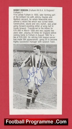 West Bromwich Albion Bobby Robson Signed Picture WBA - football memorabilia