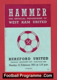 West Ham United v Hereford United 1974 – Bobby Moore Last Match