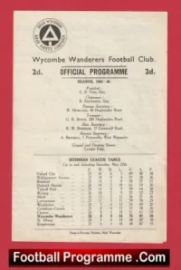 Wycombe Wanderers v Corinthian Casuals 1946 – 1940s Old Programme