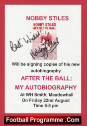 Manchester United Nobby Stiles Autographed Signed Man Utd After The Ball