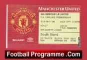 Manchester United v Newcastle United 1998 – Treble Season Match Ticket