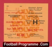 Wolves Wolverhampton v Charlton Athletic 1976 – Football Ticket