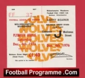 Wolves Wolverhampton v Plymouth Argyle 1976 – Football Ticket