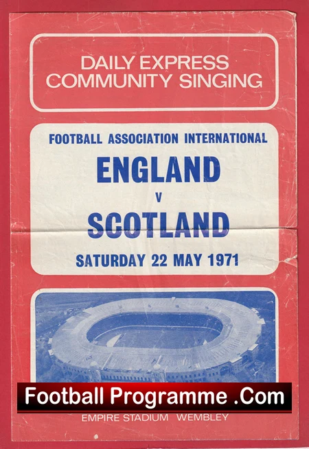 England v Scotland 1971 - Wembley + Community song sheet - Image 5