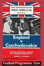 England v Czechoslovakia 1966 – Czech Football Team