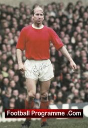 Manchester United Bobby Charlton Signed Autograph Picture Man Utd