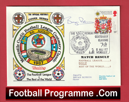 Manchester United Bryan Robson Autographed Signed FDC 1987 Rest World - Image 2