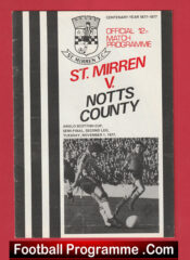 St Mirren v Notts County 1977 – Anglo Cup Semi Final + Alex Ferguson