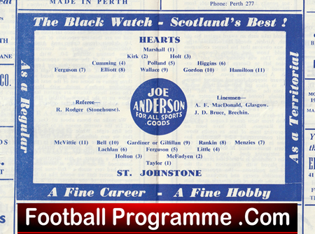 St Johnstone v Heart Of Midlothian 1961 - Alex Ferguson Player - Image 3