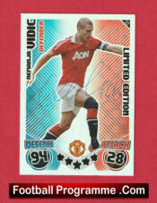 Manchester United Nemanja Vidic Autograph Signed Football Card Man Utd