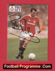 Manchester United Bryan Robson Man Utd Signed Football Card Autographed