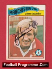 Manchester United Jimmy Greenhoff Autographed Signed Football Card Man Utd