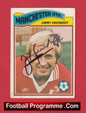 Manchester United Jimmy Greenhoff Autographed Signed Football Card Man Utd