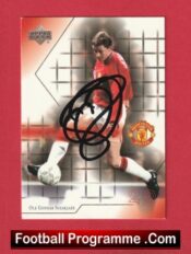 Manchester United Ole Gunnar Solskjaer Autographed Signed Football Card Man Utd