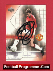 Manchester United Ole Gunnar Solskjaer Autographed Signed Football Card Man Utd