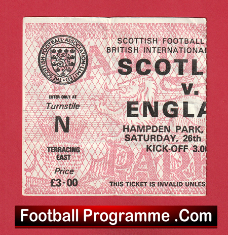 Scotland v England 1984 - Ticket Gary Lineker Debut - Image 2