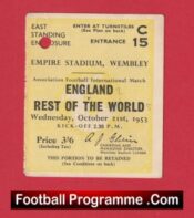 England v Rest Of The World 1953 – Football Ticket