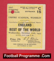England v Rest Of The World 1953 – Football Ticket
