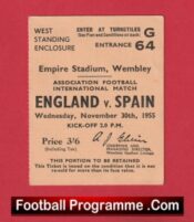 England v Spain 1955 – Football Ticket