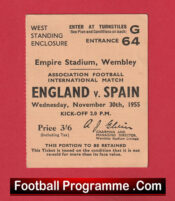 England v Spain 1955 – Football Ticket