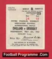 England v Uruguay 1964 – Match Ticket