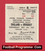 England v Uruguay 1964 – Match Ticket