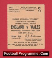 England v Wales 1956 – Football Ticket