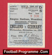 England v Germany 1954 – Match Ticket