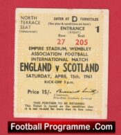 England v Scotland 1961 – Match Ticket Wembley