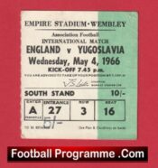 England v Yugoslavia 1966 – Match Ticket