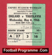 England v Yugoslavia 1966 – Match Ticket