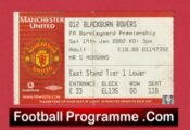 Manchester United v Blackburn Rovers 2002 – Football Ticket