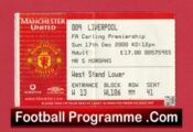 Manchester United v Liverpool 2000 – Football Ticket