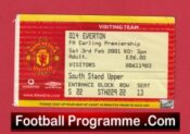 Manchester United v Everton 2001 – Football Ticket