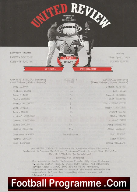 Manchester United v Liverpool 1997 - Reserves Casper + Curtis - Image 2