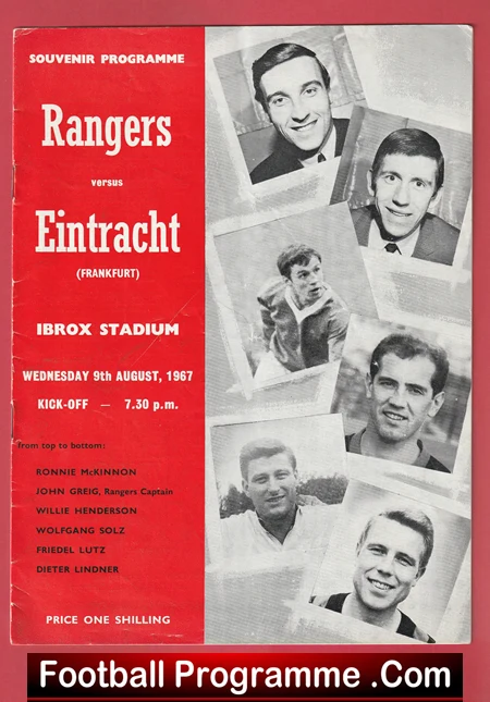 Glasgow Rangers v Eintracht Frankfurt 1967 - Souvenir Alex Ferguson - Image 2