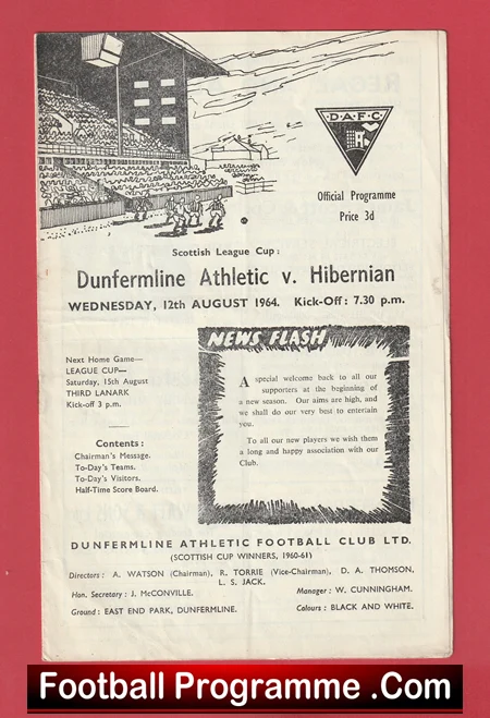 Dunfermline Athletic v Hibernian Hibs 1964 - Sir Alex Ferguson Player - Image 2
