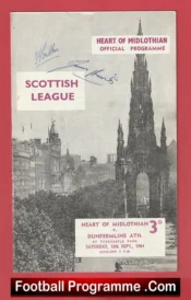 Heart Of Midlothian v Dunfermline Athletic 1964 – Alex Ferguson Signed