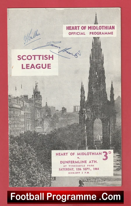 Heart Of Midlothian v Dunfermline Athletic 1964 - Alex Ferguson Signed - Image 2