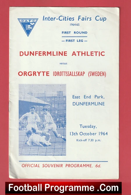 Dunfermline Athletic v Orgryte 1964 - Sir Alex Ferguson Player - Image 2