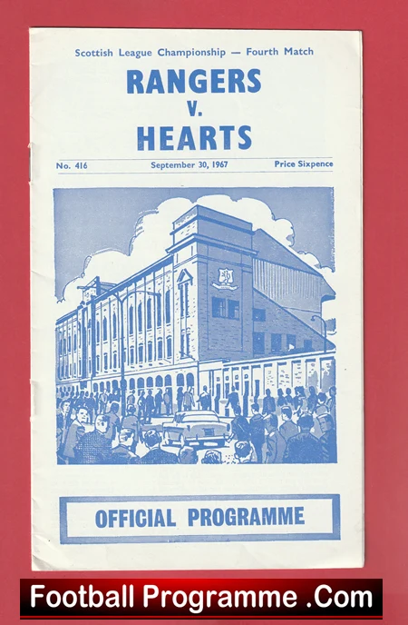 Glasgow Rangers v Heart Of Midlothian Hearts 1967 Alex Ferguson - Image 2