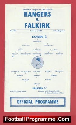 Glasgow Rangers v Falkirk 1968 - Alex Ferguson