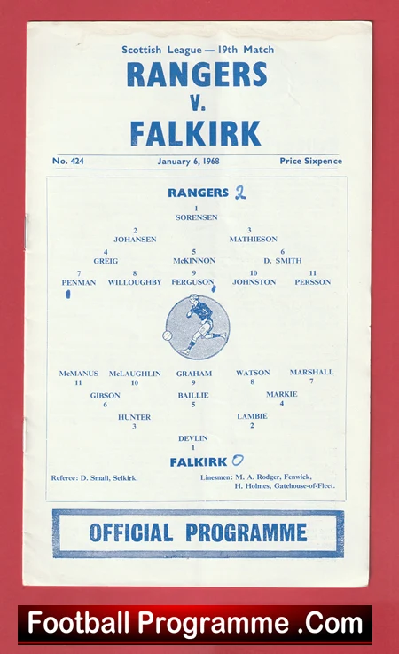 Glasgow Rangers v Falkirk 1968 - Alex Ferguson - Image 2