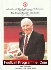 Sir Matt Busby Thanks Giving Service 1994 Man Utd Old Trafford