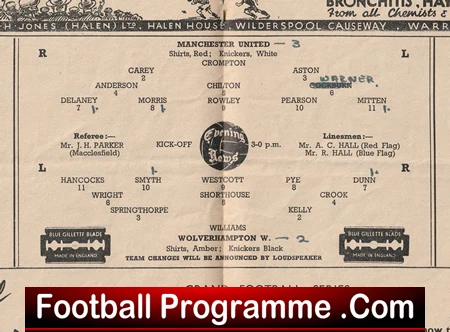 Manchester United v Wolves 1948 - Man Utd 1940s - Image 3