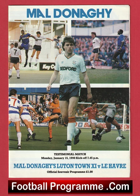 Mal Donaghy Testimonial Benefit + Ticket Luton Town 1990 Bryan Robson - Image 2