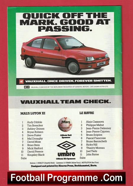 Mal Donaghy Testimonial Benefit + Ticket Luton Town 1990 Bryan Robson - Image 5